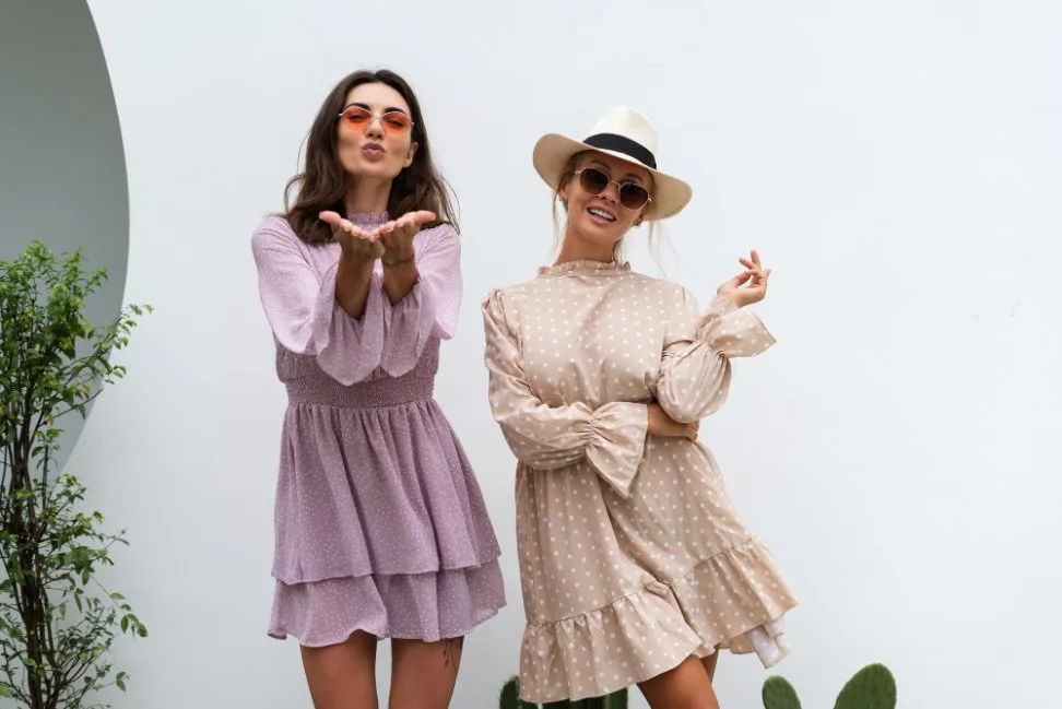 Boho style fashion trends showing flowing fabrics and vintage-inspired clothing