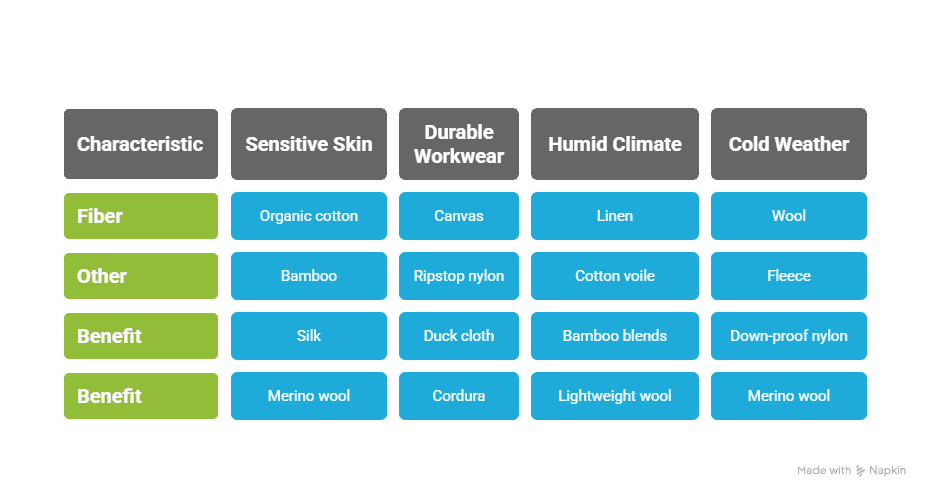 Fabric Selection for Specific Uses - visual selection
