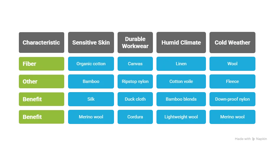 Fabric Selection for Specific Uses - visual selection