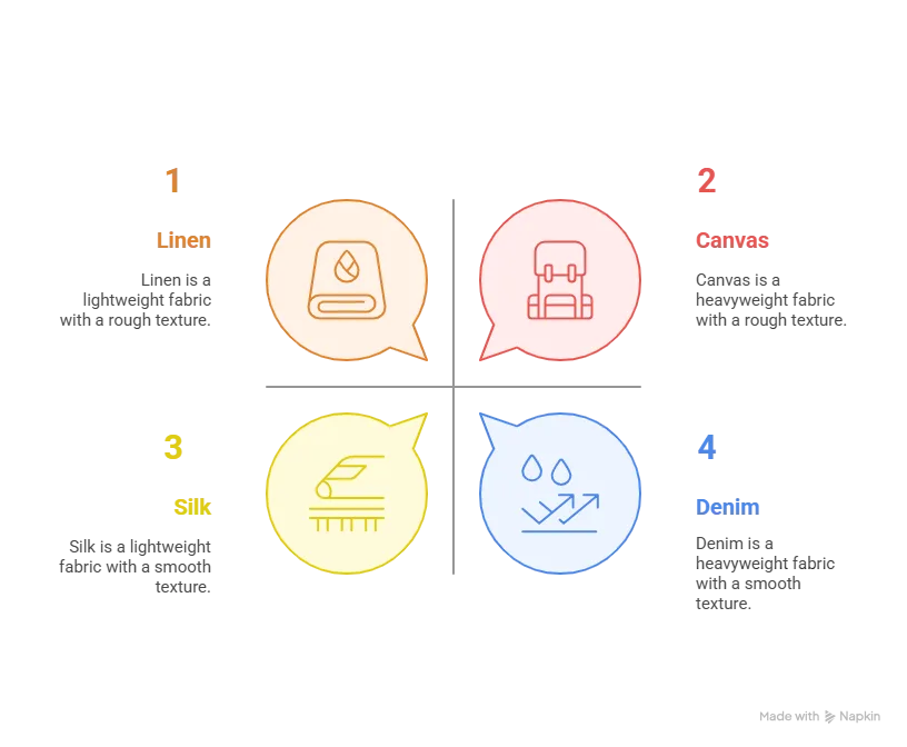 Fabric Weight and Texture Guide - visual selection