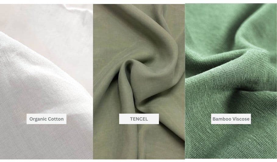 Organic cotton, TENCEL, and bamboo viscose fabric comparison