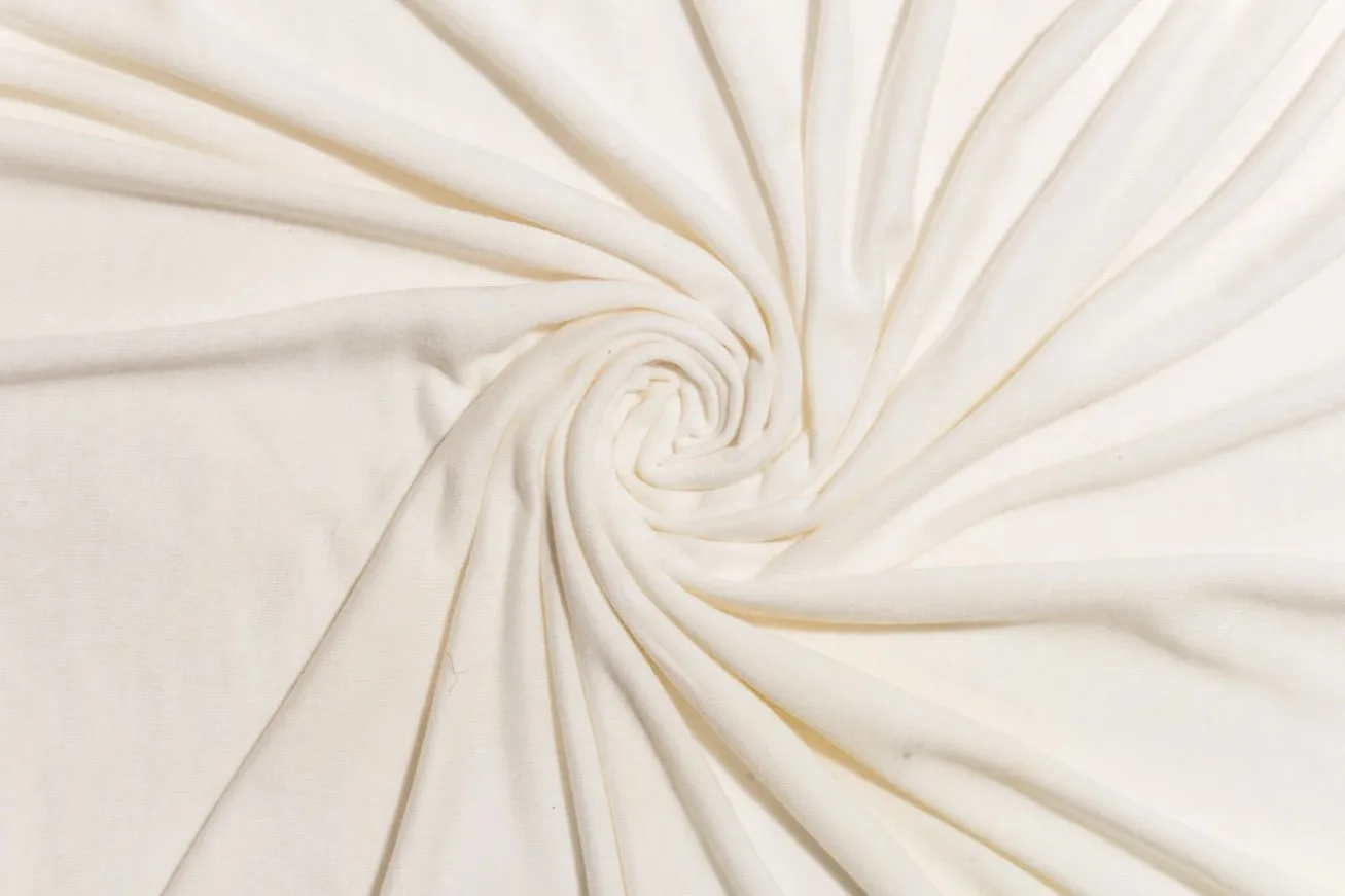 Bamboo viscose fabric showing soft semi-synthetic textile texture with smooth silky feel