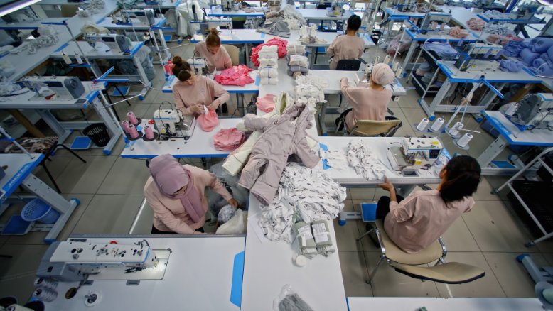 Visual representation of environmental impacts from organic versus conventional baby clothing production methods