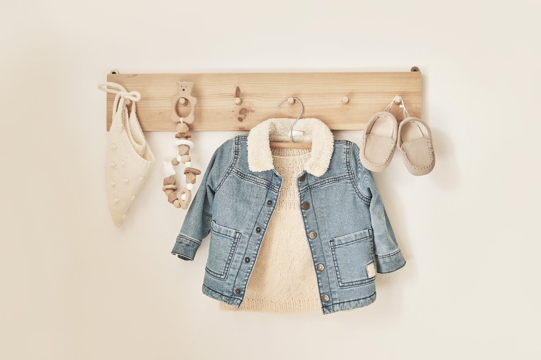 Seasonal toddler clothing organized by weather including summer, winter, and transitional pieces
