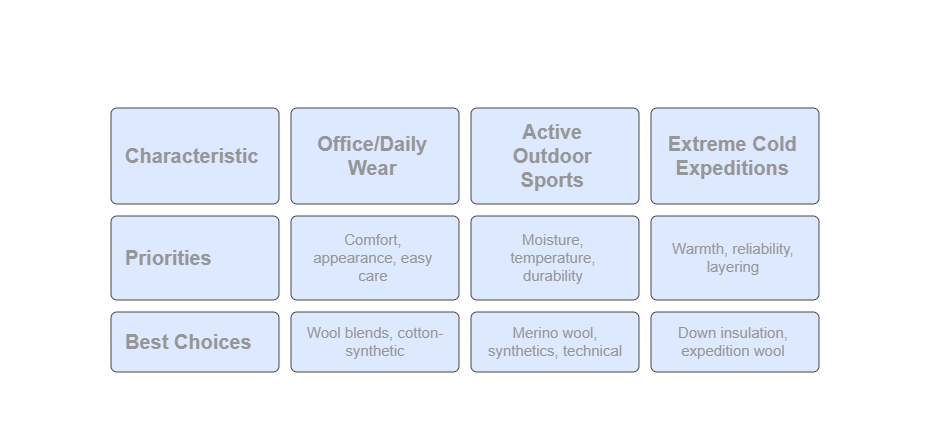 Activity-Specific Fabric Recommendations - visual selection