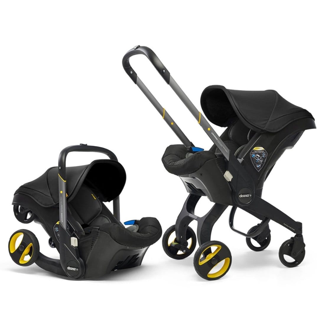 Doona Car Seat & Stroller Review - Showing transformation from car seat to stroller mode