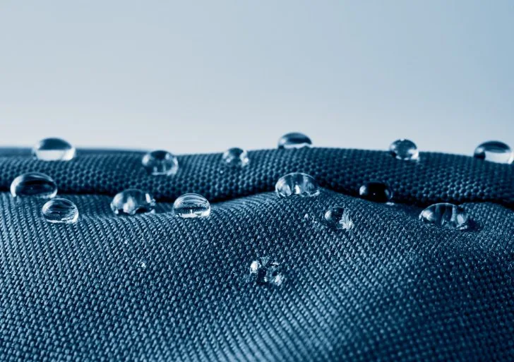 Water drops on waterproof fabric