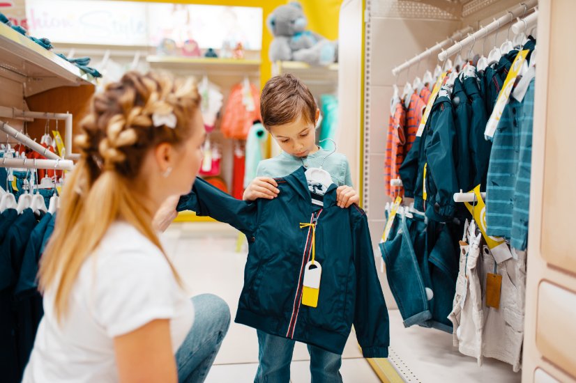 Visual guide showing different toddler clothing sizes from 2T to 5T with size charts and measurements