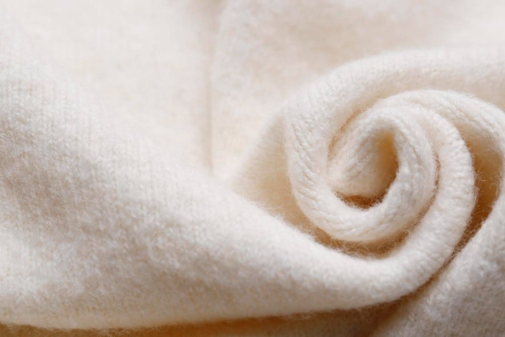 A close up view of a soft cashmere garment