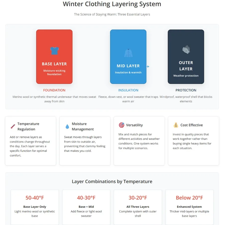 winter clothing layering system