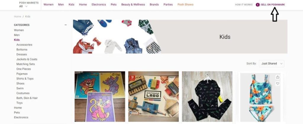 Demonstration of how to sell on poshmark