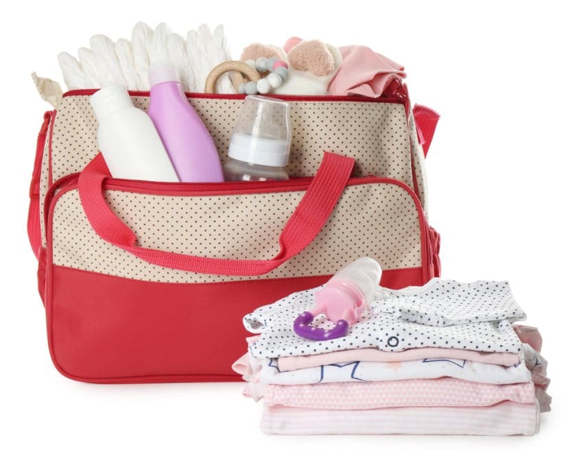 A fully labelled and packed bag for toddler ready for daycare