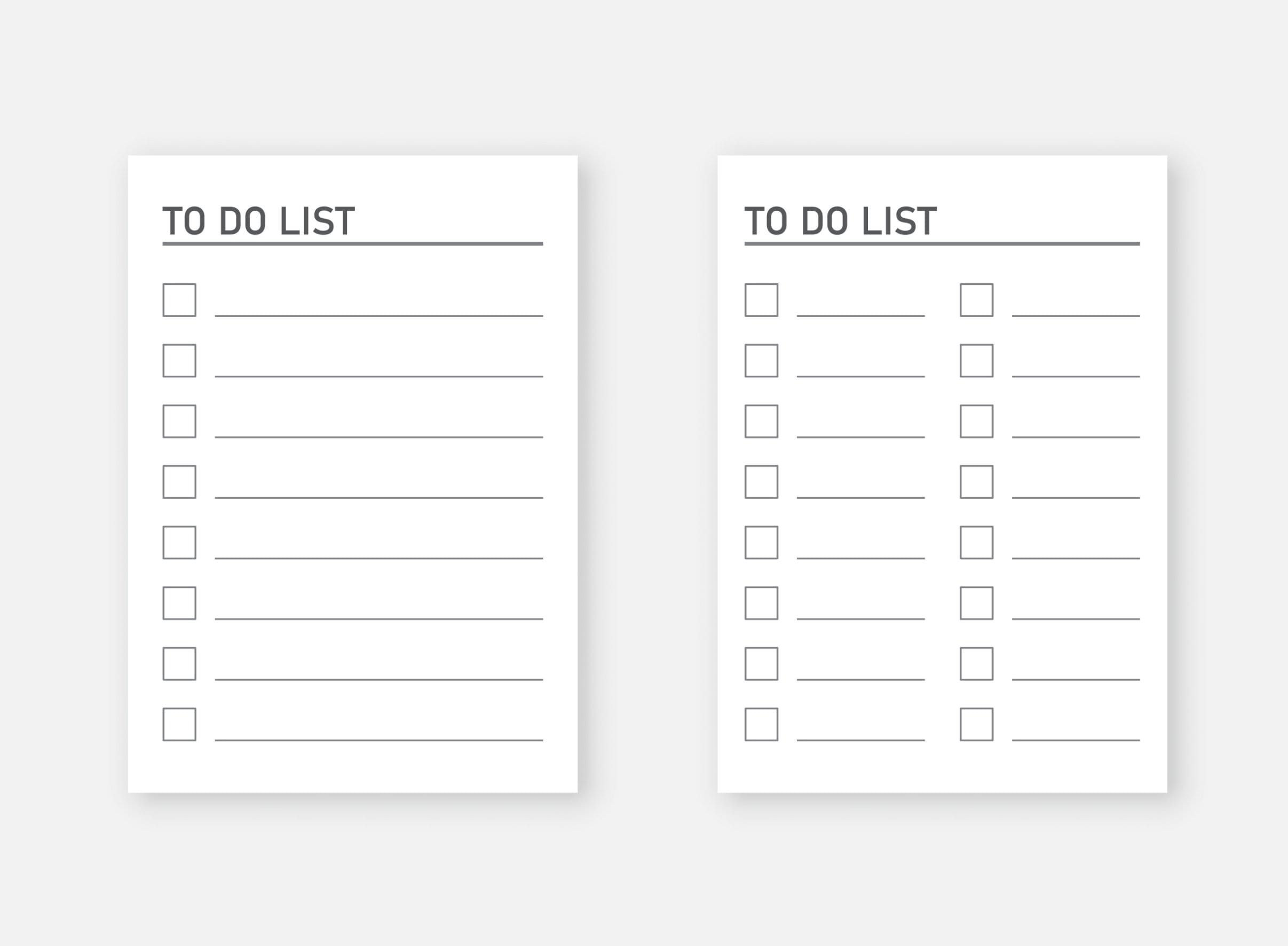 Blank to do list template for organizing Vinted selling tasks