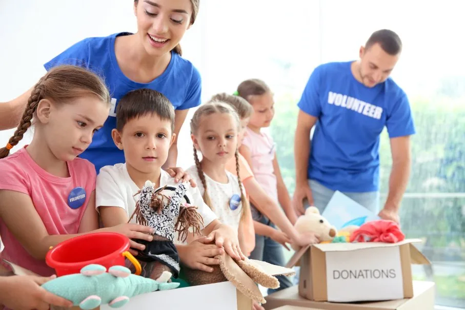Various donation centers and drop-off locations for toddler clothes