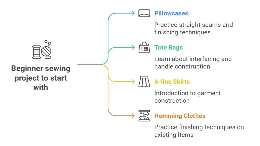 Beginner Project Ideas in sewing - visual selection