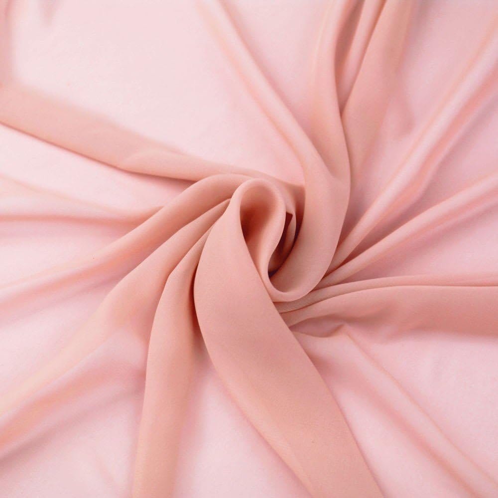 Soft pink chiffon fabric with sheer lightweight texture and elegant drape