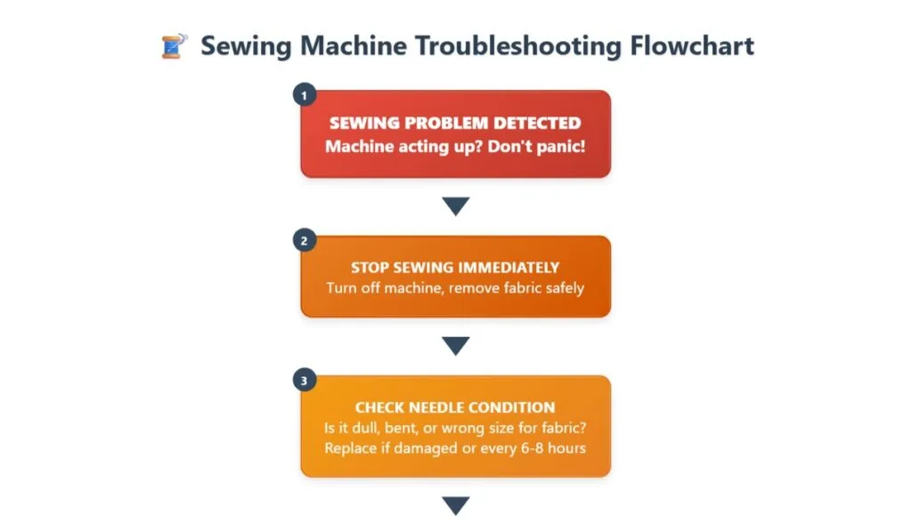 Sewing Machine Troubleshooting flowchart