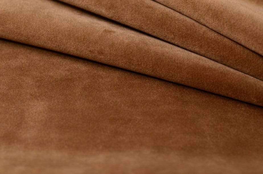 Brown suede fabric with soft brushed texture and matte finish