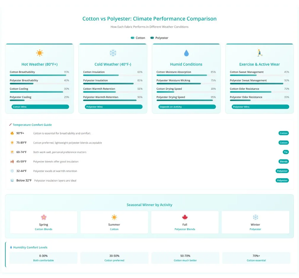 cotton polyester climate performance camparison