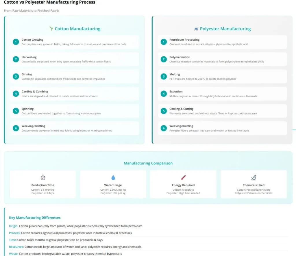 cotton polyester manufacturing process