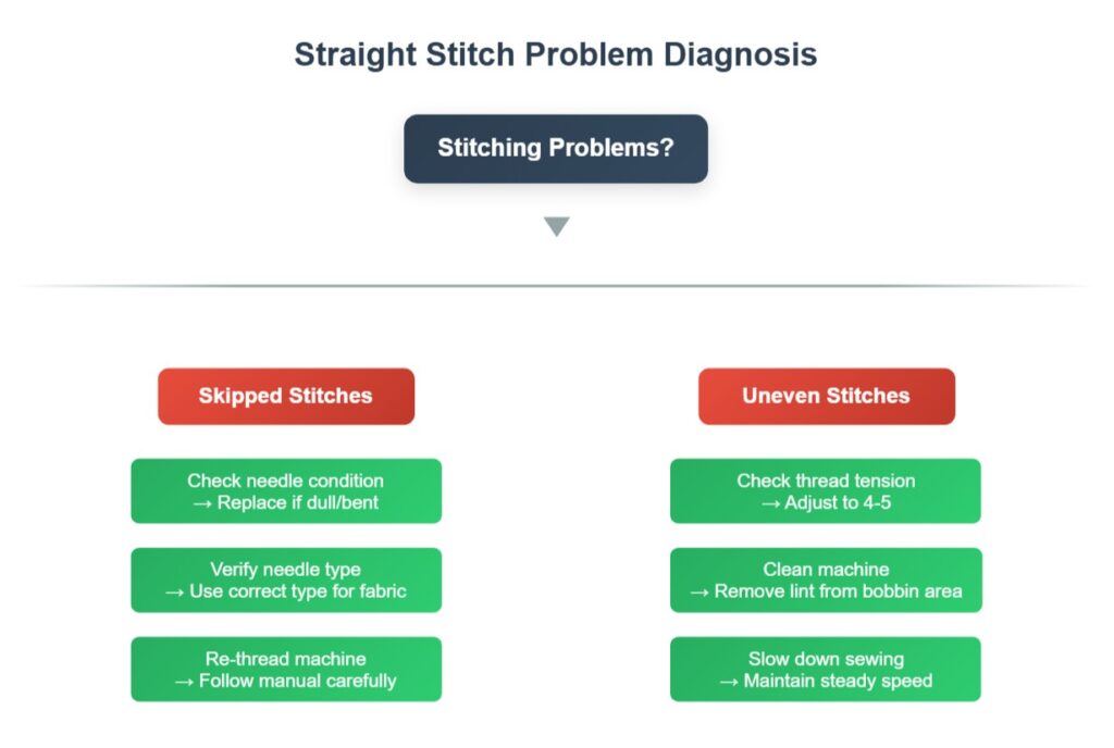 sewing machine straight stitch problem diagnosis