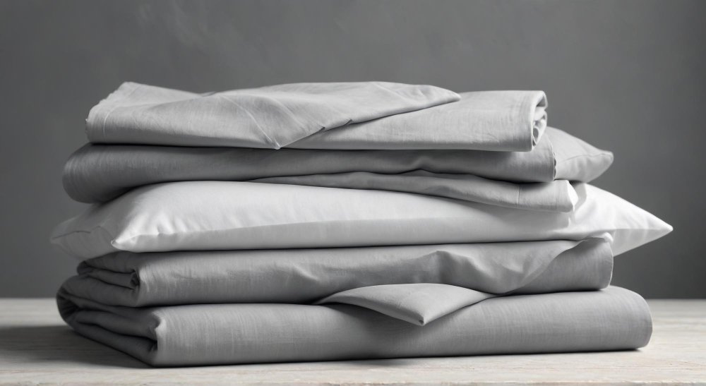 Step-by-step visual guide showing proper washing, drying, and storage techniques for sateen cotton sheets