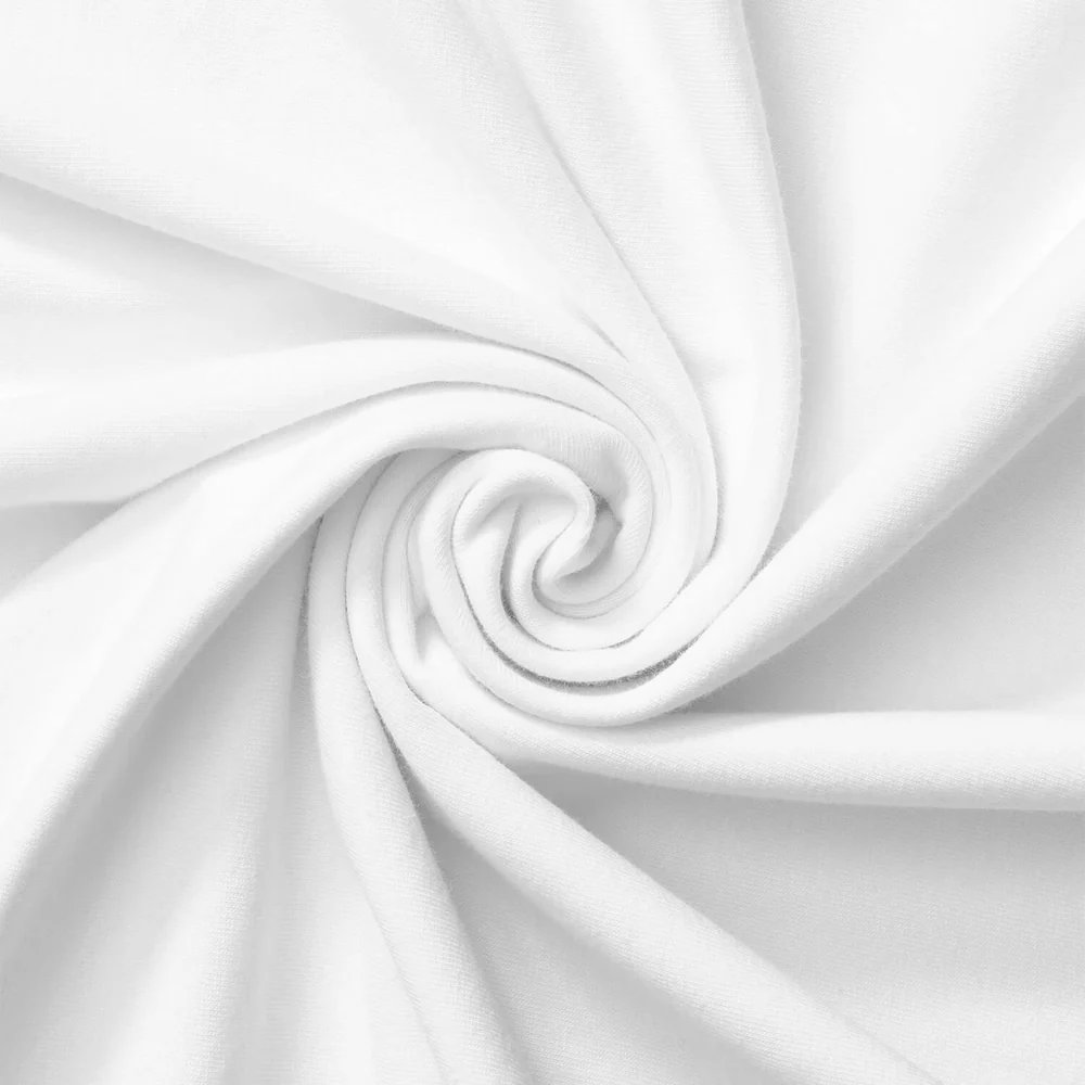 Different cotton jersey blend types showing fabric composition