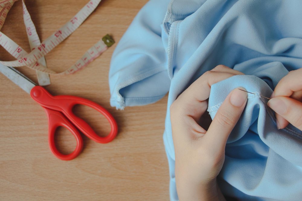Essential sewing techniques demonstration showing straight stitching, hemming, and basic seams