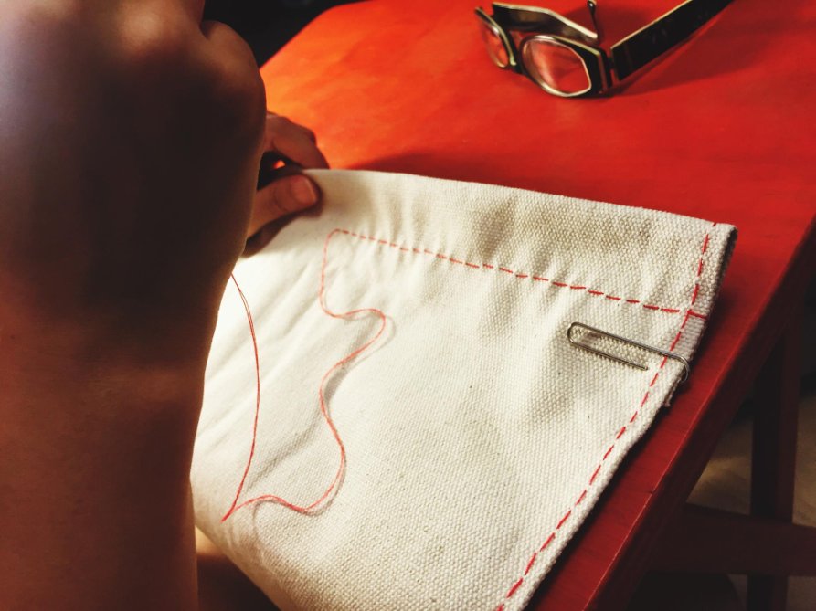 French seam construction showing enclosed raw edges