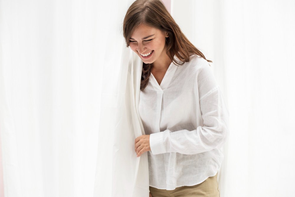 Various cotton voile applications including summer dresses, curtains, and home decor items