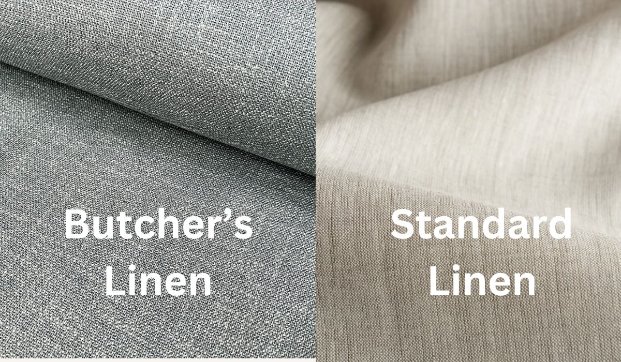 Comparison between butcher's linen and standard linen fabrics