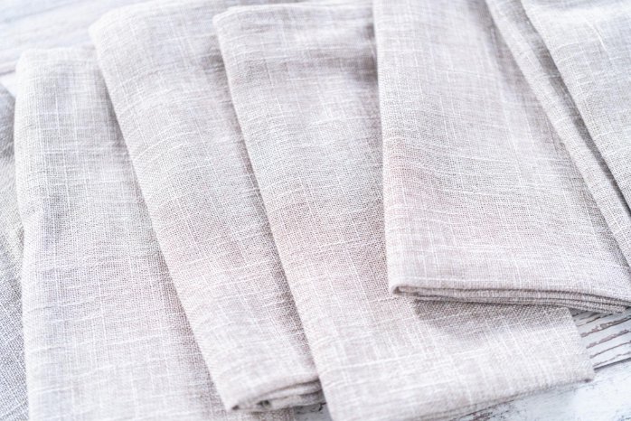Butcher's linen fabric characteristics showing texture and weave structure