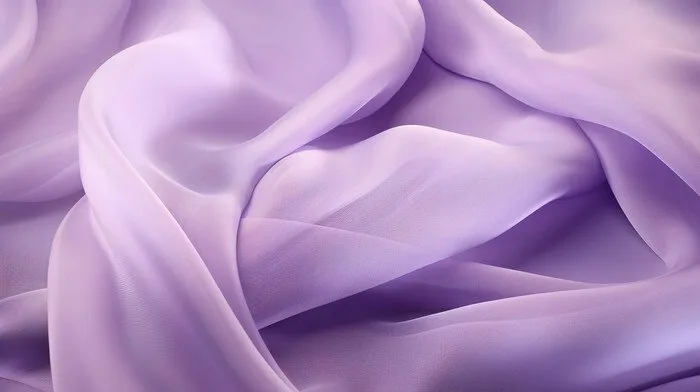 Close-up of light purple chiffon fabric showing its smooth, translucent, and flowing texture.