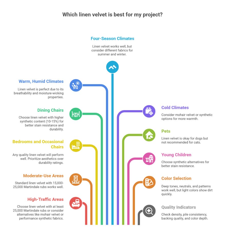 Guide to selecting the right linen velvet for different spaces and uses