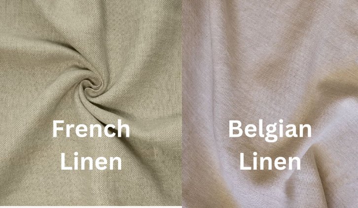 Comparison chart showing French vs Belgian Linen characteristics