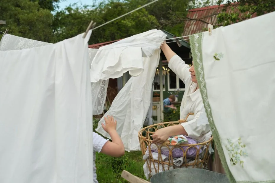 Proper care methods for cotton voile including washing, drying, and ironing techniques