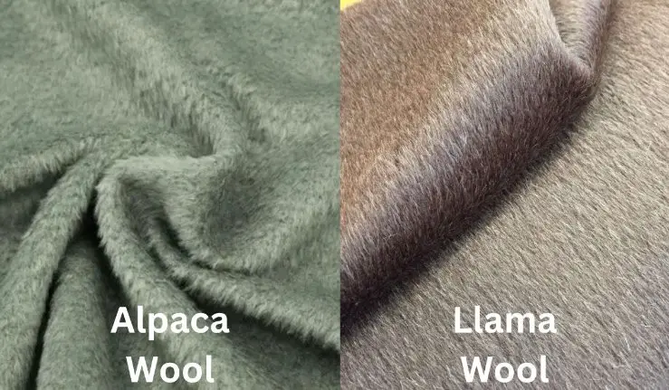 Comparison of alpaca wool and llama wool fabric textures