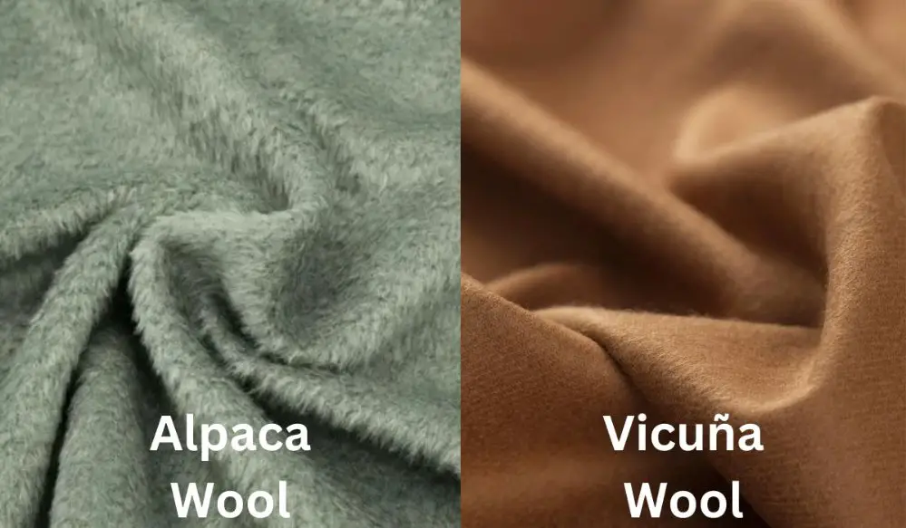 Comparison of alpaca wool and vicuña wool fabric textures