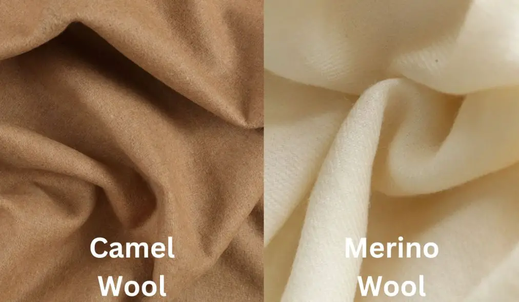 Camel wool fabric compared with merino wool fabric textures