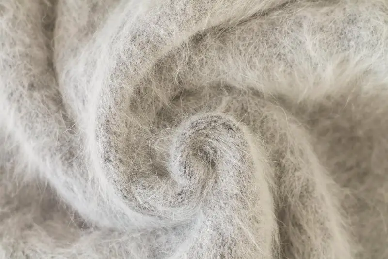 Mohair fabric with a fuzzy texture and natural sheen