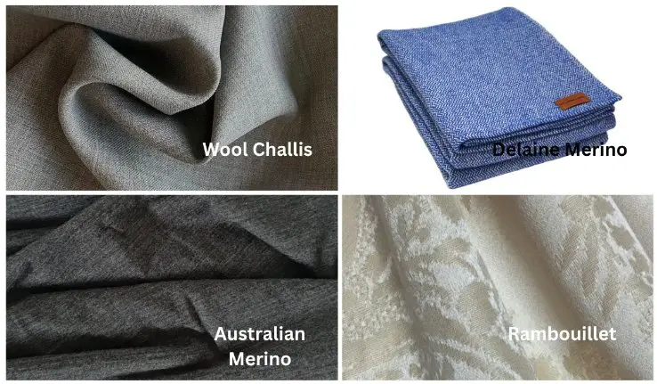 Delaine wool compared with Australian merino and Rambouillet merino fabrics