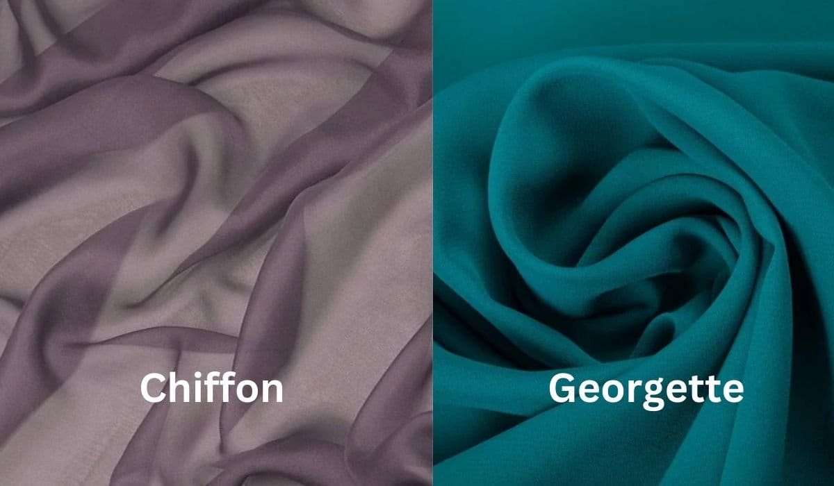 Side by side comparison of chiffon and georgette fabrics showing texture differences
