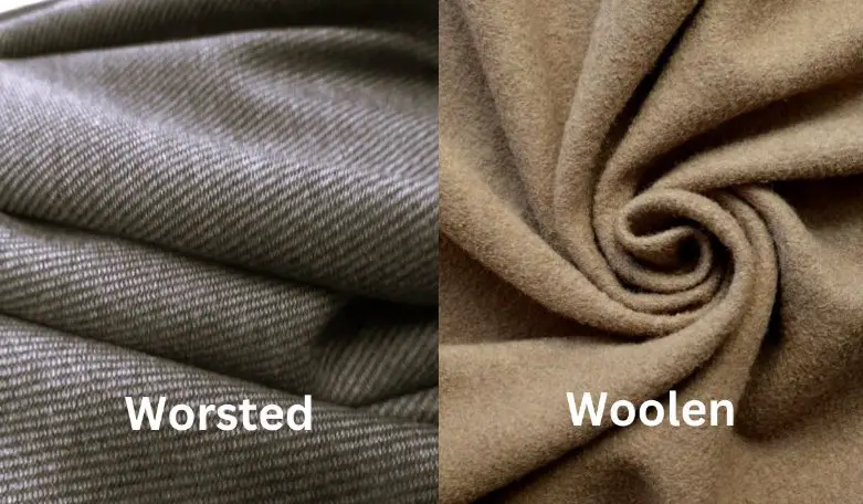 Comparison of worsted wool and woolen fabric texture and finish