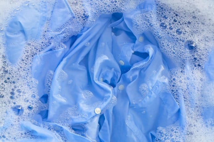 Jacquard fabric care instructions showing gentle washing and proper fabric handling