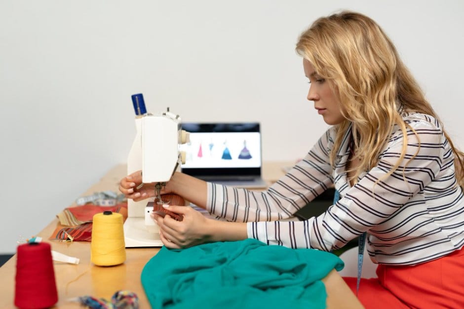 Sewing projects using jacquard chiffon displayed by beginner intermediate and advanced skill levels