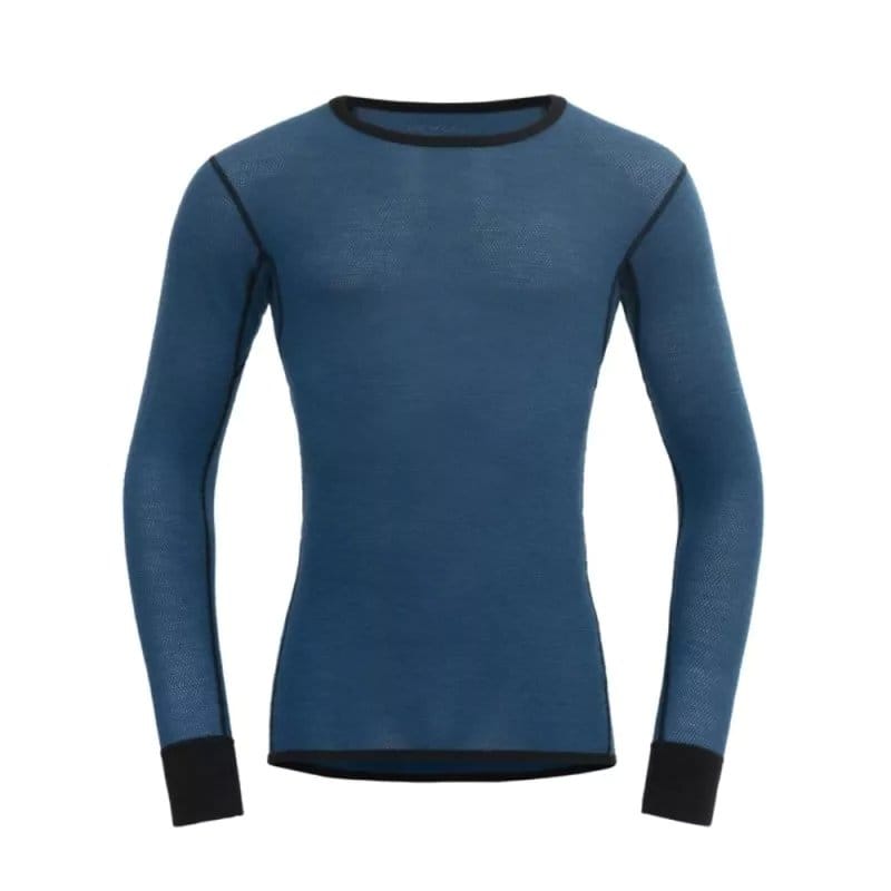 Thermal underwear top made from wool jersey fabric showing close fitting long sleeve design