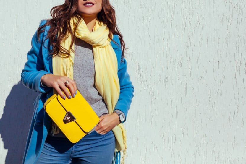 Canary yellow statement bag