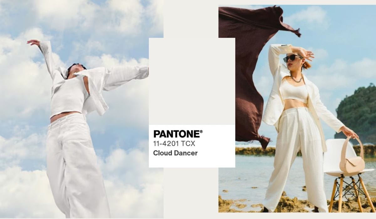 Pantone Cloud Dancer 11-4201 TCX soft off-white color swatch for 2026 fashion trend