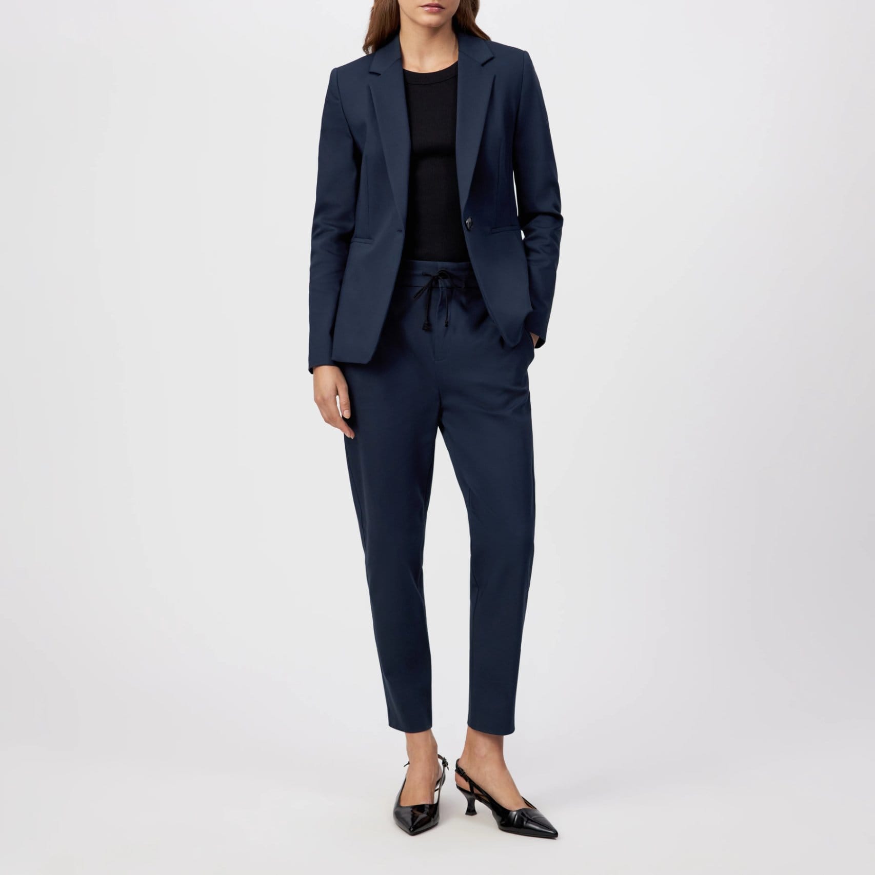 Navy blue tailored blazer