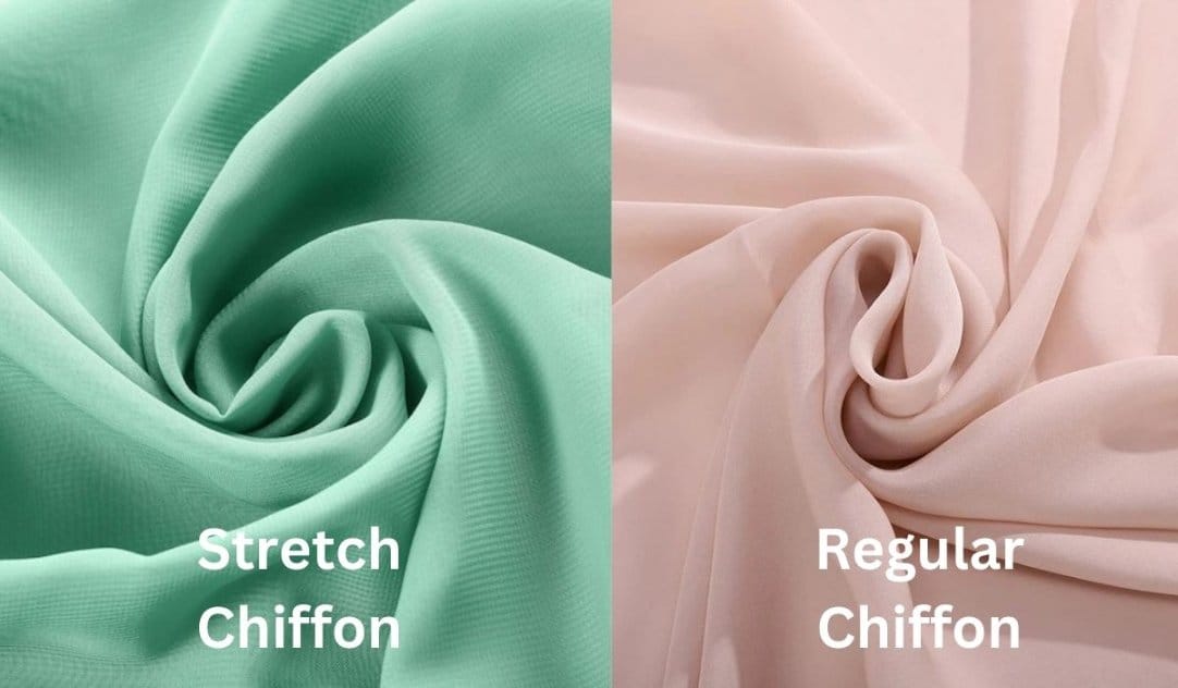 Comparison between elastic stretch chiffon and standard chiffon